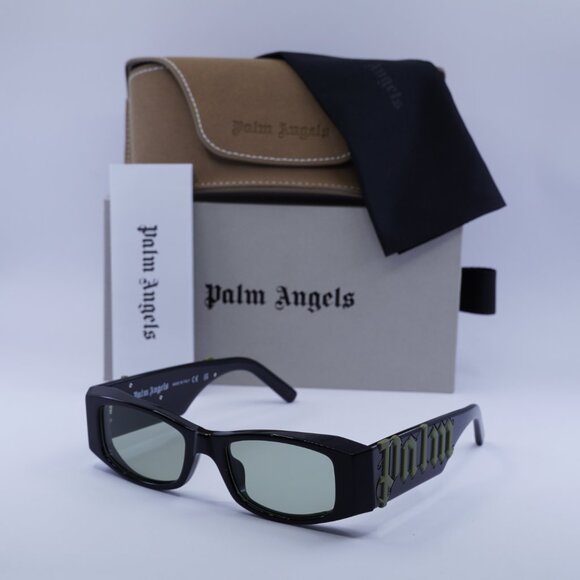 Palm Angels PERI007 ANGEL 1055 Rectangle Sunglasses - Black/Green - Picture 5 of 11